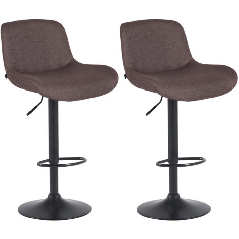 2er Set Barhocker Solon Schwarz dunkelbraun Stoff