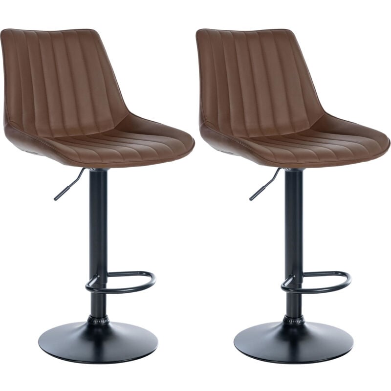 CLP - 2er Set Barhocker Toni Kunstleder Schwarz