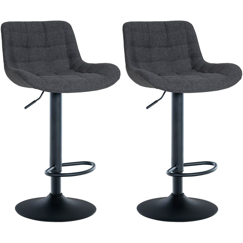 Clp - 2er Set Barhocker Tover Schwarz Stoff