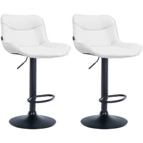 2er Set Barhocker Vonore Kunstleder weiß schwarz