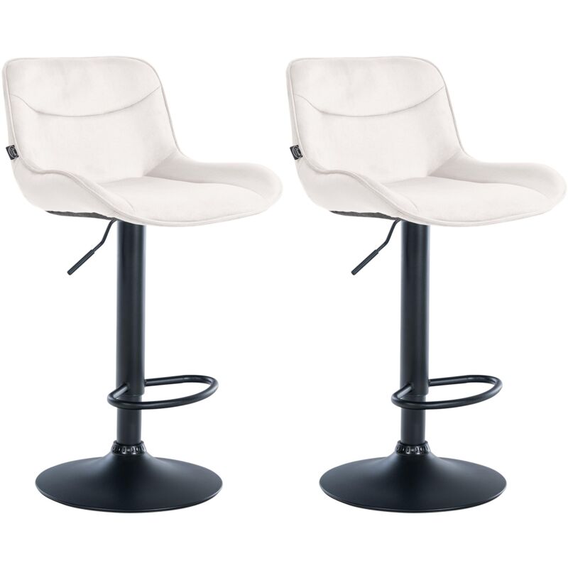 Clp 2er Set Barhocker Vonore Samt Creme Schwarz
