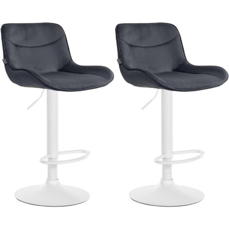 2er Set Barhocker Vonore Samt schwarz weiß