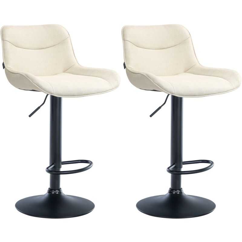 Clp 2er Set Barhocker Vonore Stoff Creme Schwarz