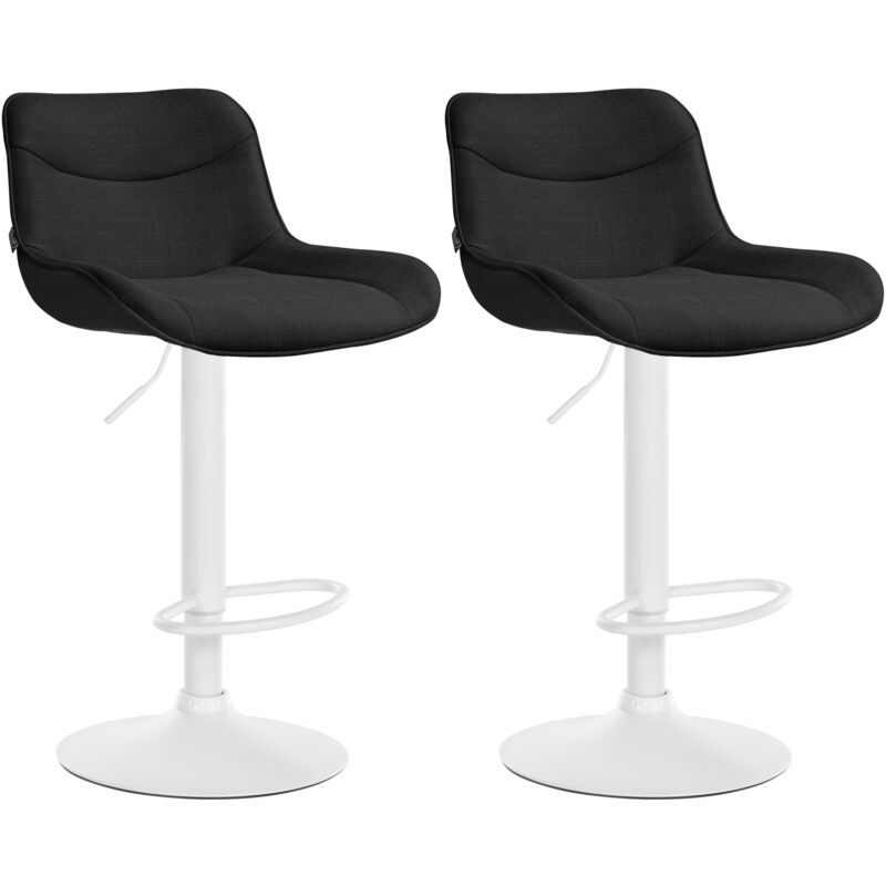 Clp 2er Set Barhocker Vonore Stoff Schwarz Weiß