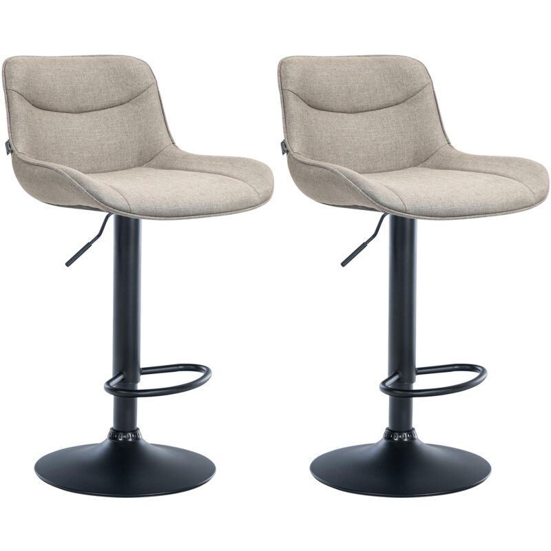 Clp 2er Set Barhocker Vonore Stoff Taupe Schwarz