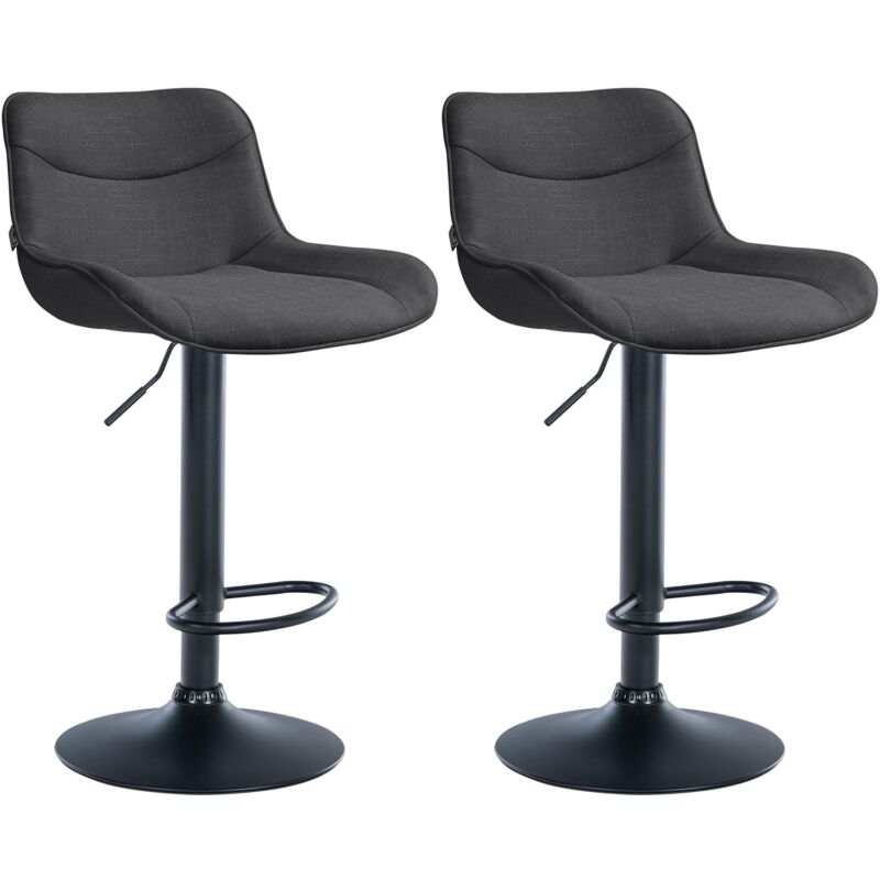 Clp 2er Set Barhocker Vonore Stoff Dunkelgrau Schwarz