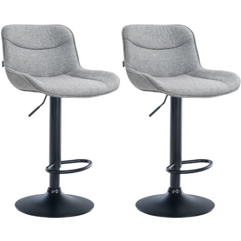 2er Set Barhocker Vonore Stoff grau schwarz