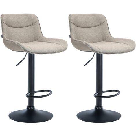 2er Set Barhocker Vonore Stoff taupe schwarz