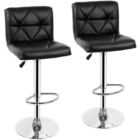 2er-Set Barhocker,aus PU-Leder,Drehbarer bar Stool, modern,Schwarz