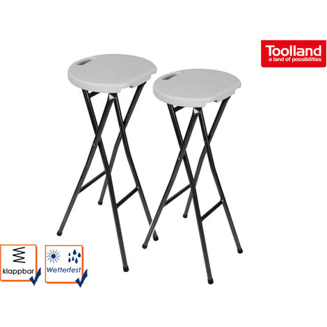 2er Set Barstuhl Hocker, witterungsbeständig, Stahlrahmen, Höhe: 80cm