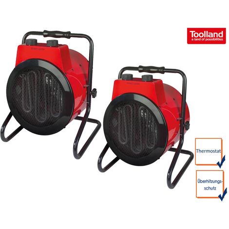 2er Set Bauheizer Heizstrahler, 3 Stufen, Thermostat, 3000W IPX4