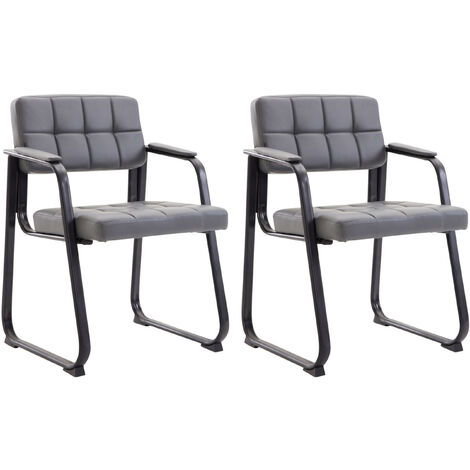 2er Set Besucherstühle Canada B Kunstleder grau
