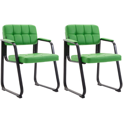 2er Set Besucherstühle Canada B Kunstleder grün