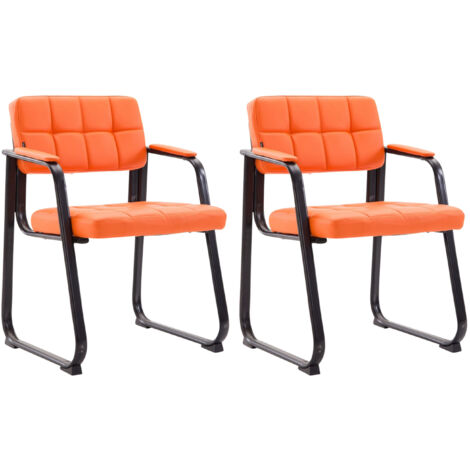 2er Set Besucherstühle Canada B Kunstleder orange