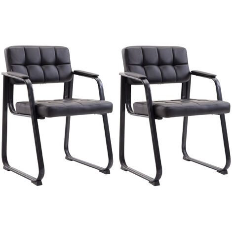 2er Set Besucherstühle Canada B Kunstleder schwarz