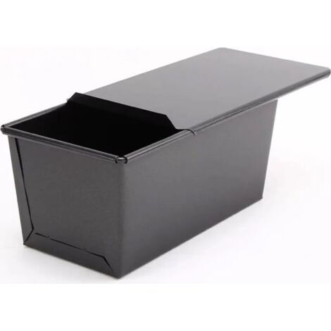 2er Set Brotbackform mit Deckel, 450 g Toast Brotbackform Antihaft Schwarz Kastenform Brot für Toast und Brot