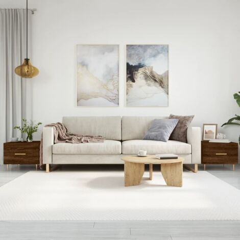 2er Set Couchtische Eiche Braun 50x50x40 cm Holzwerkstoff