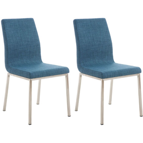 2er Set Esszimmerstühle Colmar Stoff blau