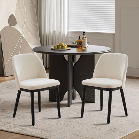 2er Set Esszimmerstühle Essstühle Polsterstuhl mit atmungsaktivem Leinenbezug Wohnzimmerstuhl Sessel Küchenstuhl mit Rückenlehne Armlehne Leinen 52 x 46x 78cm,beige