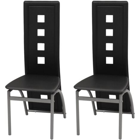 2er Set Esszimmerstühle Wohnzimmerstühle  Stühle für Esszimmer Wohnzimmer & Schlafzimmer Schwarz Kunstleder DE88449