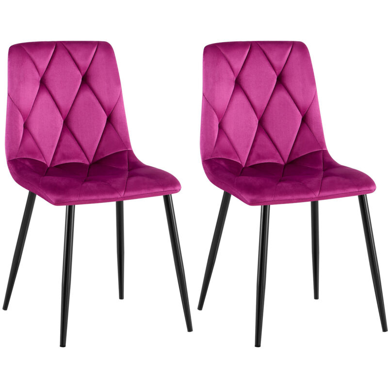 Clp 2er Set Esszimmerstuhl Clairton Lila Samt