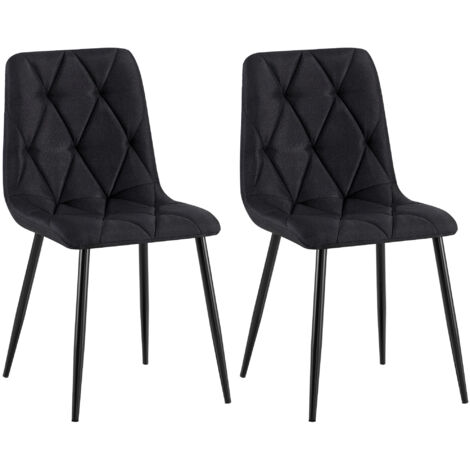 2er Set Esszimmerstuhl Clairton schwarz Stoff