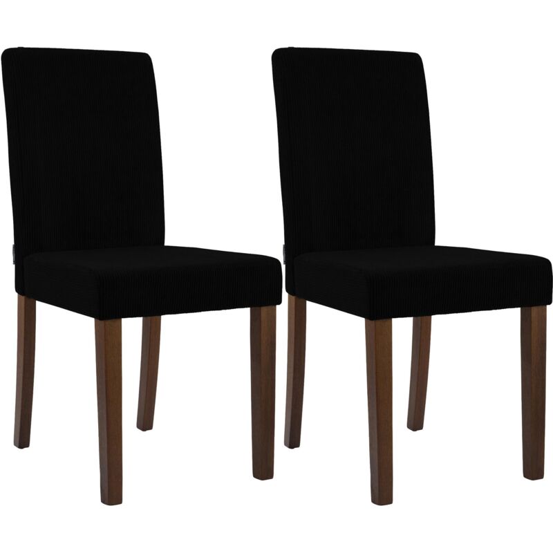 Clp 2er Set Esszimmerstuhl Ina Cord Schwarz Antik-dunkel