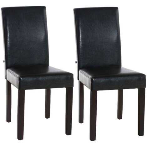 2er Set Esszimmerstuhl Ina Kunstleder braun dunkelbraun