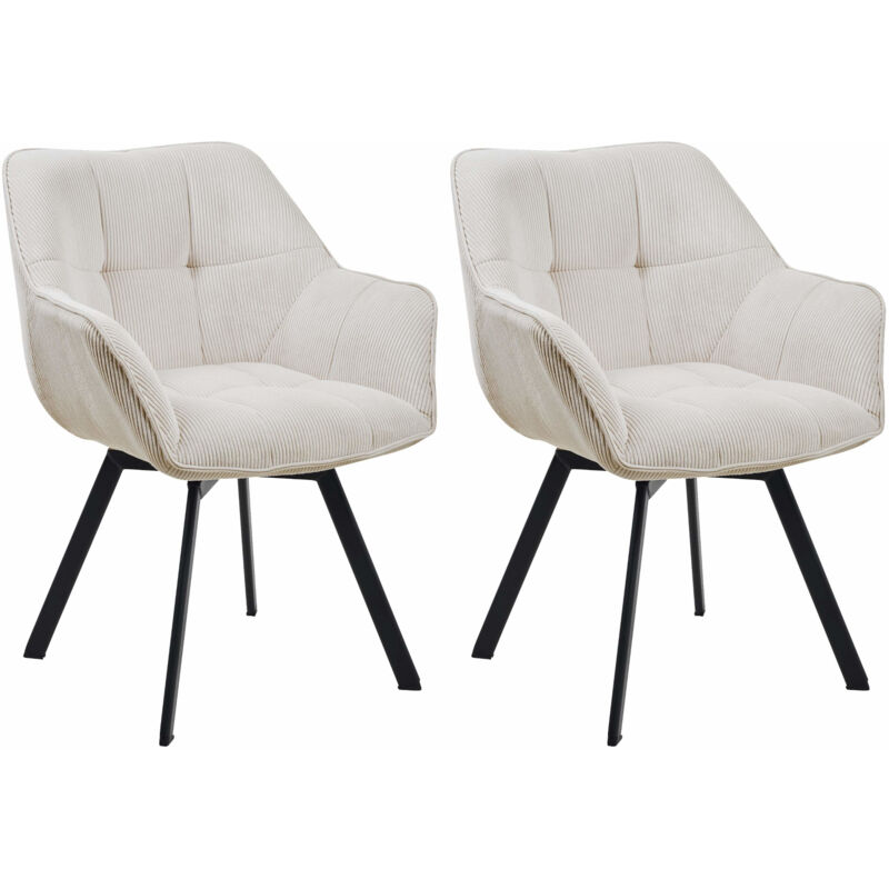 Clp 2er Set Esszimmerstuhl Jordi Cord Creme