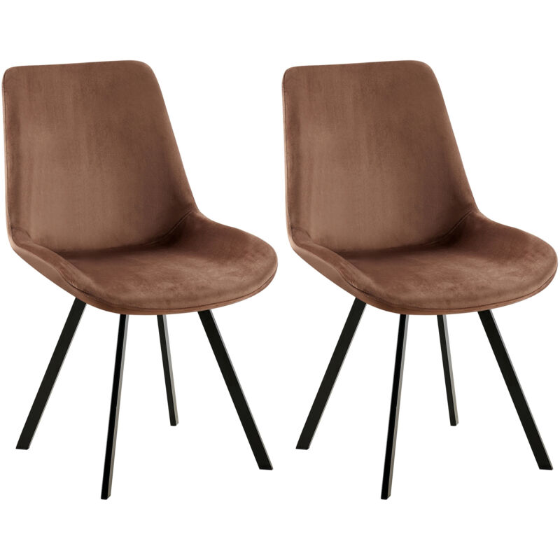 Clp 2er Set Esszimmerstuhl Lewes Samt Braun