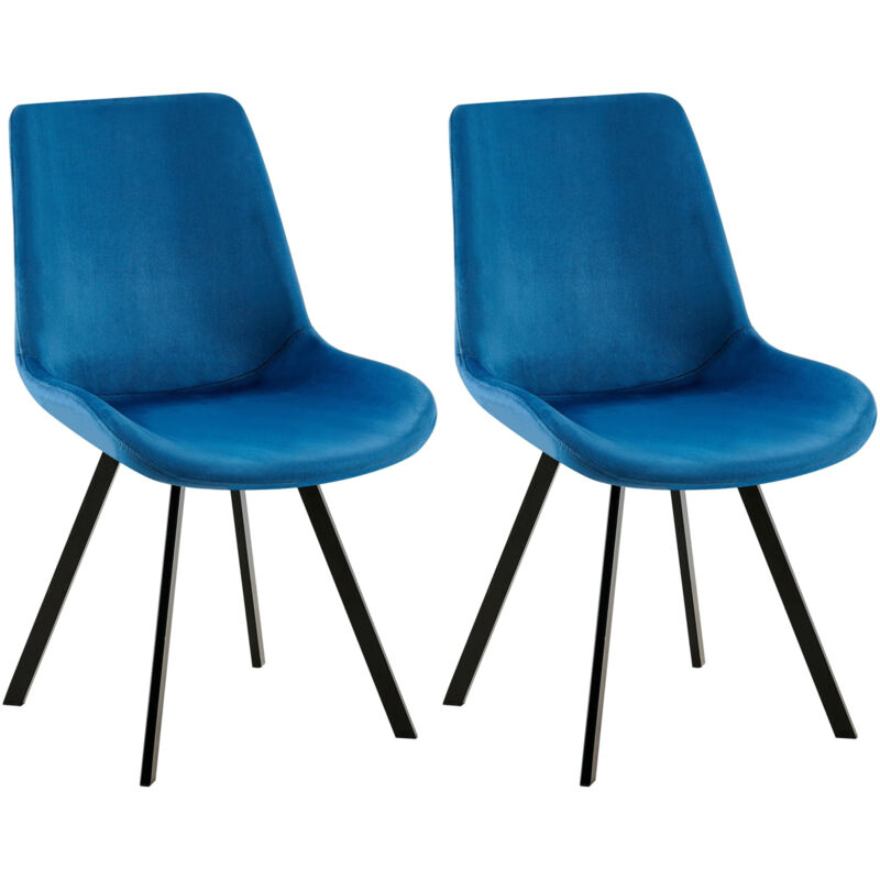 Clp 2er Set Esszimmerstuhl Lewes Samt Dunkelblau