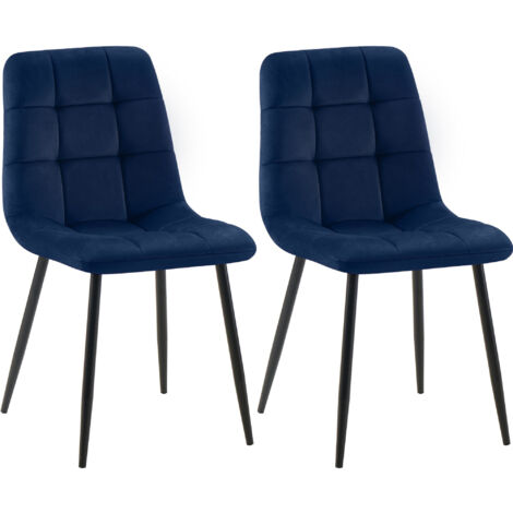 2er Set Esszimmerstuhl Tilde blau Samt