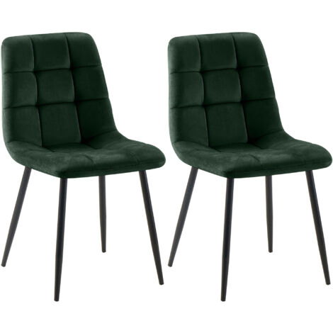 2er Set Esszimmerstuhl Tilde grün Samt