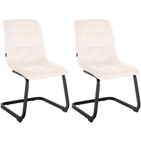 2er Set Esszimmerstuhl Vermont Samt creme