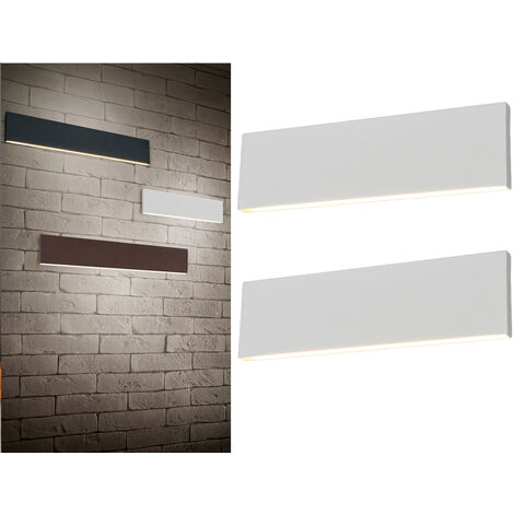 2er Set Flache LED Wandleuchten Up & Down Weiß - 3 Stufen Dimmer, Breite 28cm