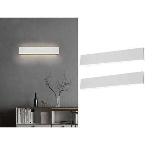 2er Set Flache LED Wandleuchten Up & Down Weiß - 3 Stufen Dimmer, Breite 47cm