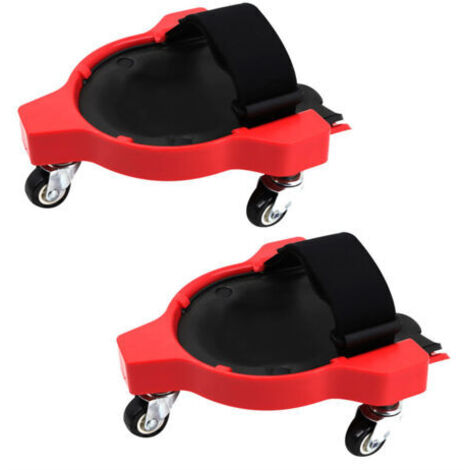 2er-Set flexible Kniepolster mit Rollen für Garten, Baustelle, rot