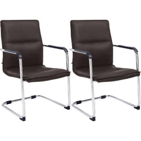 2er Set Freischwinger Seattle Kunstleder braun