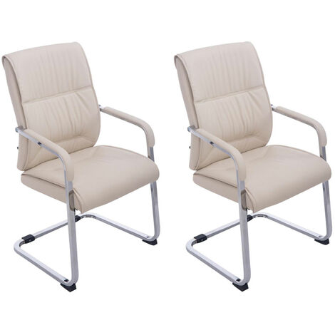 2er Set Freischwinger XXL Anubis Kunstleder creme