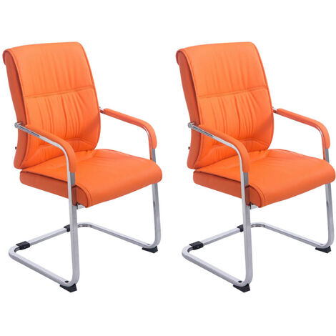 2er Set Freischwinger XXL Anubis Kunstleder orange