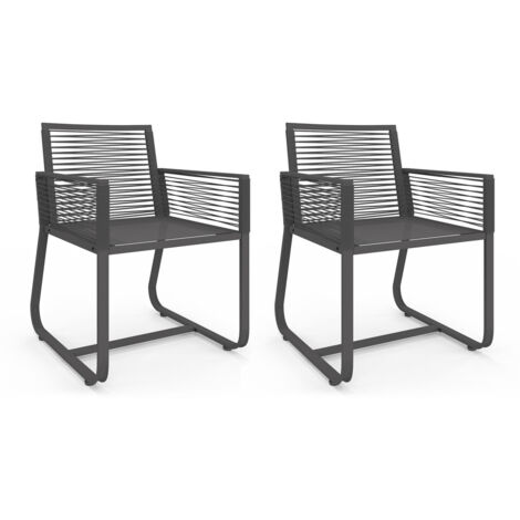 2er-Set Gartensessel ODESSA Metall und Seil grau