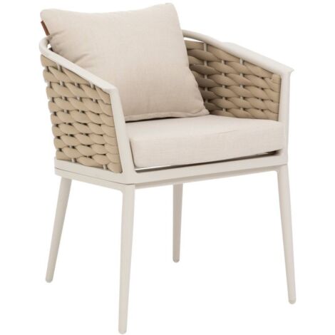 2er-Set Gartensessel Yconia Ton &amp Beige Aluminium und Polyester - Hespéride