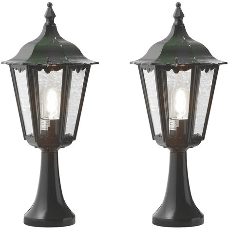 2er-Set grüne Sockelleuchte FIRENZE, E27, Aluminium, Höhe 55 cm