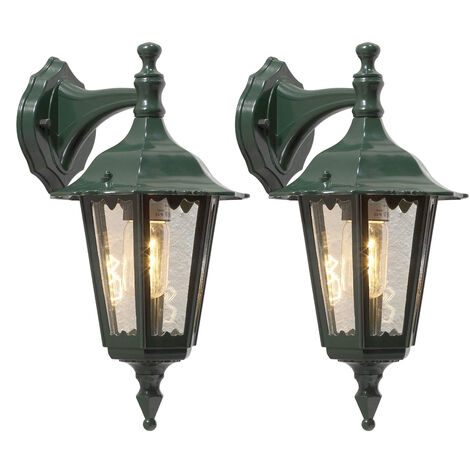 2er-Set hängende Wandleuchten FIRENZE, E27, Aluminium grün