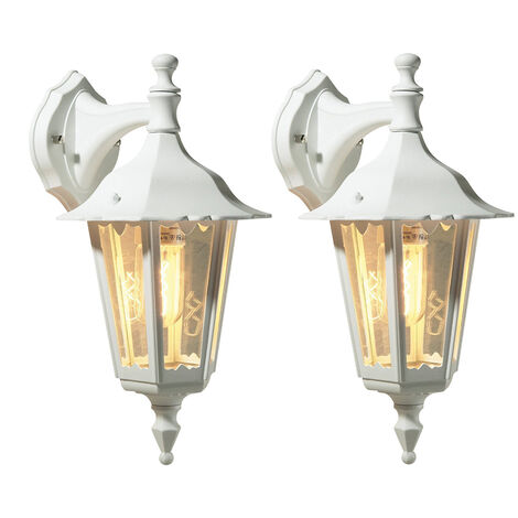 2er-Set hängende Wandleuchten FIRENZE, E27, Aluminium weiß