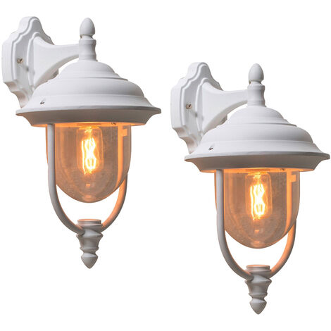 2er-Set hängende Wandleuchten PARMA, Aluminium weiß, E27, IP43