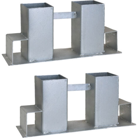 2er Set Holzstapelhilfe feuerverzinkter Stahl 34x10x15 cm Holzstapelhalter Brennholzregal
