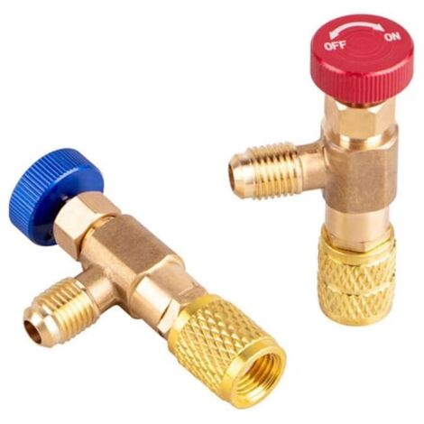 2er-Set Kältemittel-Sicherheitsventil R410 R22, Klimaanlagen-Durchflussventil, für R22/R410-Armaturenadapter