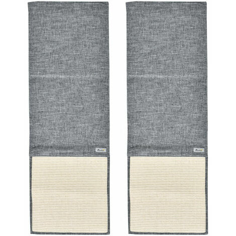 2er Set Katzenkratzmatten Katzenkratzer aus Sisal Kratzbaum für Sofa, Boden oder Wand dim. 117L x 29B cm grau