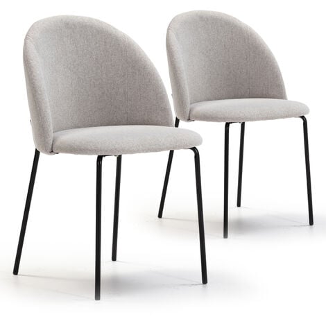 VS VENTA-STOCK 2er Set Kenia gepolsterte Esszimmerstühle beige, SGS zertifiziert, 43 x 47 x 78,5 cm